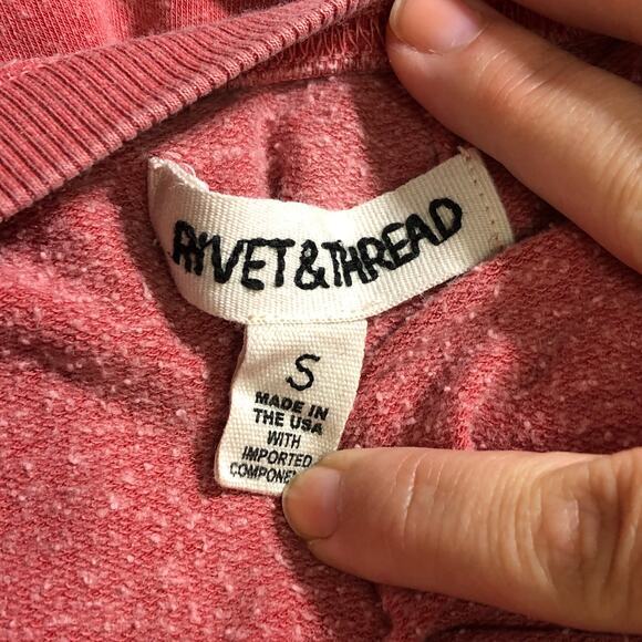 Rivet & Thread Madewell Women's Pullover Sweatshirt Pink SIZE Small - Picture 4 of 5